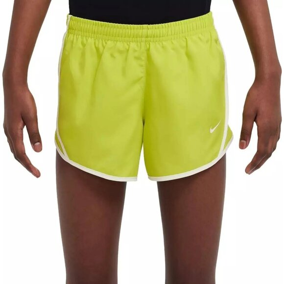 Nike Dri-Fit Youth‎ Girls Tempo Running Shorts Size Large Green/White Stripe - Picture 1 of 2